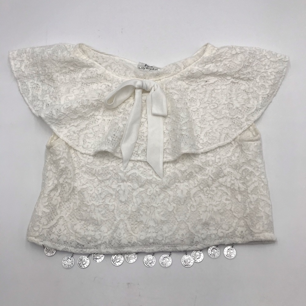 Molly Elizabeth white lace crop top